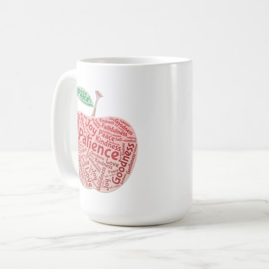 Geschmack und sehen Sie die Früchte des Geistes Kaffeetasse (Vorderseite Links)