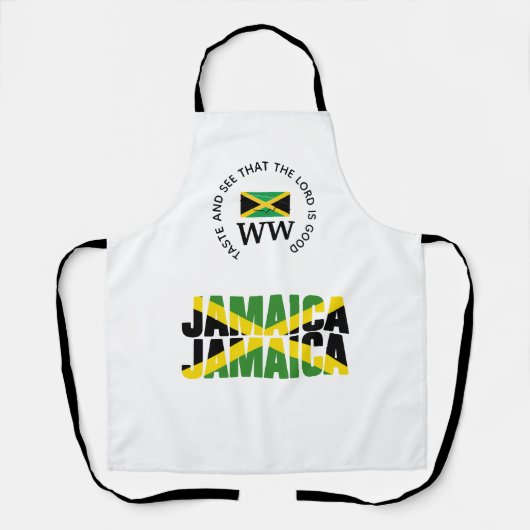 Geschmack und Siehe JAMAICA FLAG Monogramm Schürze (Vorderseite)