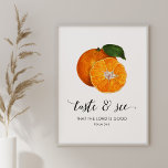 Geschmack und Vintage Orangen Bibelkunst drucken Poster<br><div class="desc">Dieser schlichte,  stilvolle Kunstdruck enthält Vintage Orangen und eine elegante Typografie,  die lautet:"Probieren Sie und sehen Sie,  dass der Herr gut ist." Fügen Sie Ihrer Küche oder Ihrem Speisesaal einen eleganten Farbtupfer hinzu,  zusammen mit einer Erinnerung der Güte Gottes. Die Hintergrundfarbe kann auf Wunsch angepasst werden.</div>