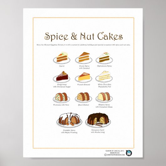 Geschmack von Kuchen, Gewürzen und Nut, 8X10 Poster (Vorne)