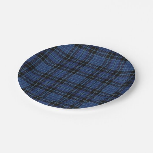 Geschmack von Schottland-KlerusTartan kariert Pappteller (Schrägansicht)