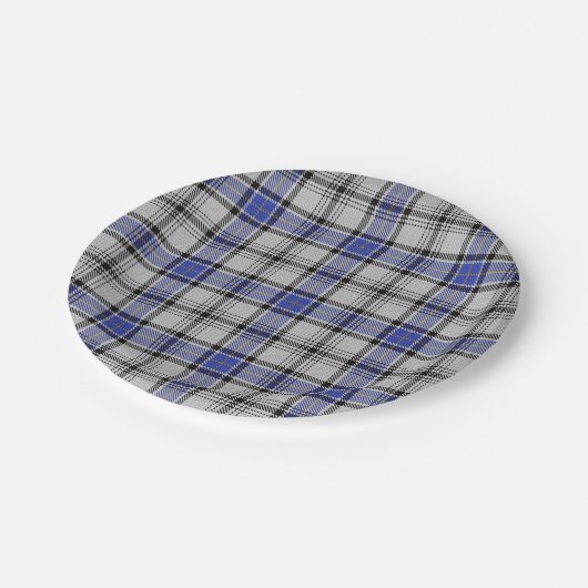 Geschmack von Scotland Clan Hannay Tartan Kariert Pappteller (Schrägansicht)