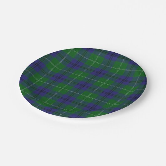 Geschmack von Scotland Clan Oliphant Tartan Karier Pappteller (Schrägansicht)