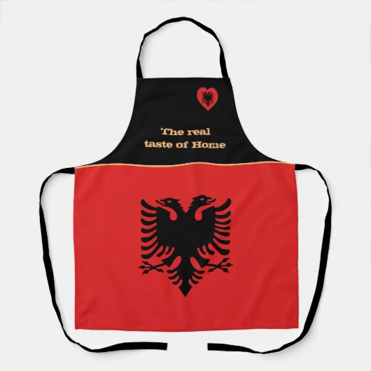 Geschmack von Zuhause & albanischer Flagge, Albani Schürze (Vorderseite)