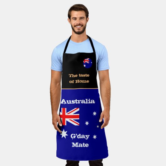 Geschmack von Zuhause und australischer Flagge /Au Schürze (Getragen)