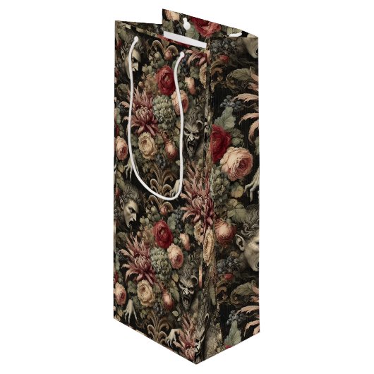 Geschmack wie Barock - Gotisch Viktorianisch Geschenktüte Für Weinflaschen (Vorderseite Schrägansicht)