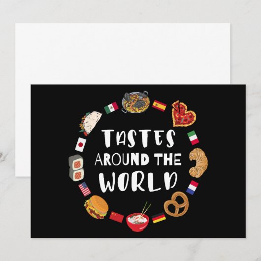 Geschmäcker auf der ganzen Welt Einladung (Vorne/Hinten)