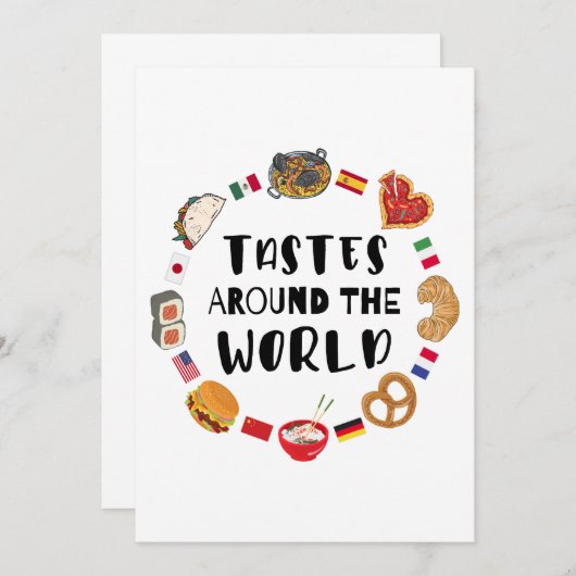 Geschmäcker auf der ganzen Welt Einladung (Vorne/Hinten)