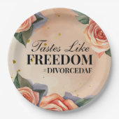 "Geschmäcker wie Freiheit" Blumenscheidungs-Party Pappteller (Vorderseite)