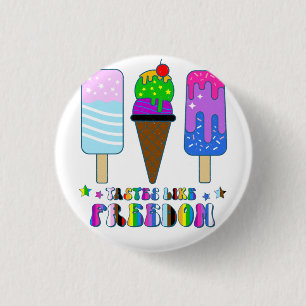 Geschmäcker wie Freiheit - LGBTQ+ Gleichheit Button