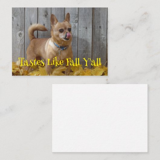 Geschmäcker wie Herbst Herbst Chihuahua Mitteilungskarte (Vorne/Hinten)