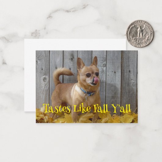 Geschmäcker wie Herbst Herbst Chihuahua Mitteilungskarte (Vorderseite/Rückseite Beispiel)