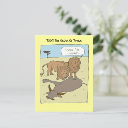 Geschmäcker wie Hühnchen Postkarte (Stehend Vorderseite)