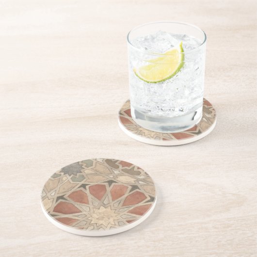 Geschmacksmuster von Marrakesch I Sandstein Untersetzer (Seite)