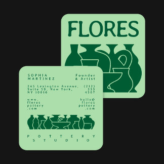 Geschmacksmusterkarte für die Silhouette von Fettv Quadratische Visitenkarte