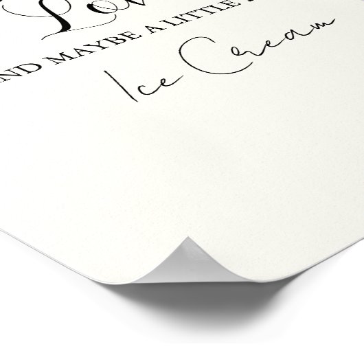 Geschmacksverstärker Eiscreme-Brautparty-Bar Poster (Ecke)