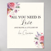 Geschmacksverstärker Eiscreme-Brautparty-Bar Poster (Vorne)