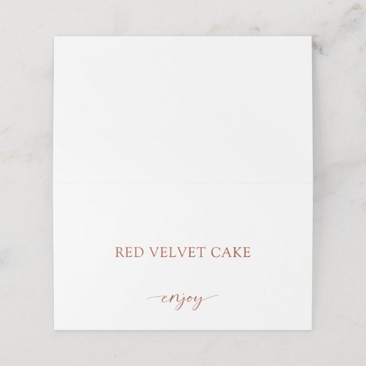 Geschmackvoll eingerichtetes Hochzeitsbuffet Terra Platzkarte (Außenseite Aufgefaltet)