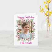 Geschmackvoll Hübsches Sweet Girl Custom Foto Gebu Karte (Gelbe Blume)