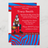 Geschmackvoll Party Clown Geburtstag Einladung (Vorne/Hinten)