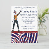 Geschmackvoll Party Clown Geburtstag Einladung (Stehend Vorderseite)