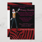 Geschmackvoll Party Clown Geburtstag Einladung (Vorne/Hinten)