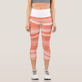 Geschmackvoll weiß, einfarbige, unscharfe Streifen Capri Leggings (Vorderseite)