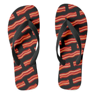Geschmackvolle Bacon Strips Muster Badesandalen