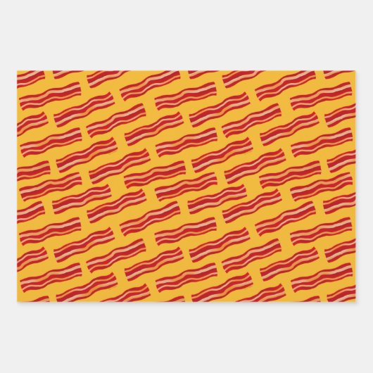 Geschmackvolle Bacon Strips Muster Geschenkpapier Set (Vorderseite 3)