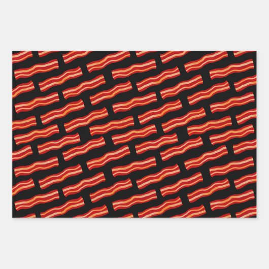 Geschmackvolle Bacon Strips Muster Geschenkpapier Set (Vorderseite 2)