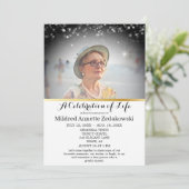 Geschmackvolle Beerdigung Elegante Feier des Leben Einladung (Stehend Vorderseite)