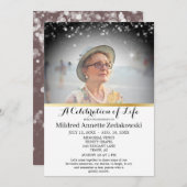 Geschmackvolle Beerdigung Elegante Feier des Leben Einladung (Vorne/Hinten)