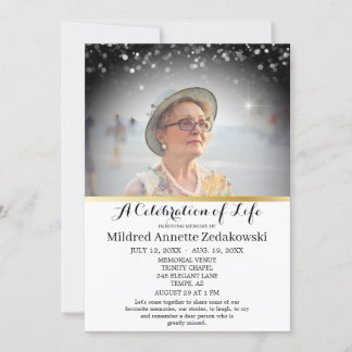 Geschmackvolle Beerdigung Elegante Feier des Leben Einladung