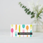 Geschmackvolle Besteck-Catering- oder Koch-Visiten Visitenkarte (Stehend Vorderseite)