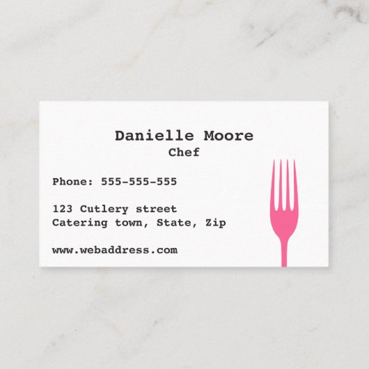 Geschmackvolle Besteck-Catering- oder Koch-Visiten Visitenkarte (Rückseite)
