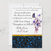 Geschmackvolle Blue Daisies und Bufferfly Einladung (Vorderseite)