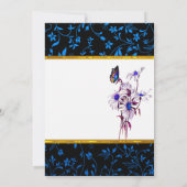 Geschmackvolle Blue Daisies und Bufferfly Einladung (Rückseite)