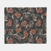 Geschmackvolle Brot Toast Muster in schwarzem Hint Fleecedecke (Vorderseite (Horizontal))