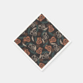 Geschmackvolle Brot Toast Muster in schwarzem Hint Serviette (Ecke)