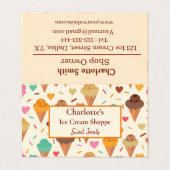 Geschmackvolle, bunte Eissorten Visitenkarten (Außenseite Aufgefaltet)