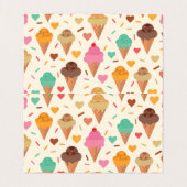 Geschmackvolle, bunte Eissorten Visitenkarten (Innenseite Aufgefaltet)