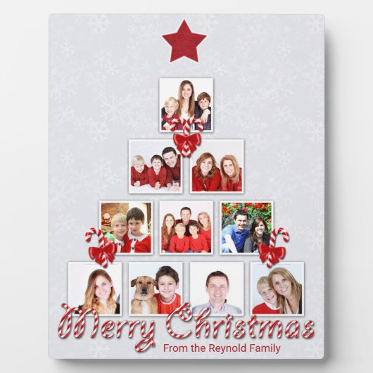 Geschmackvolle Candy Cane Weihnachtsbaum Foto Coll Fotoplatte (Vorderseite)