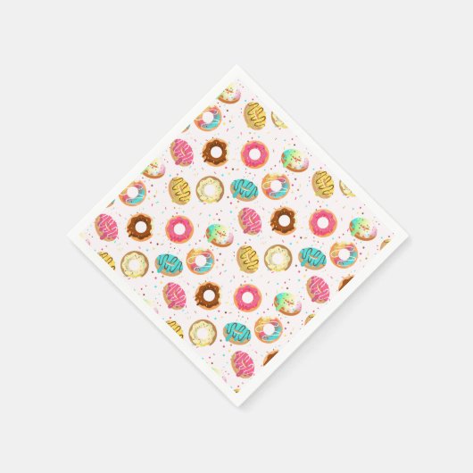 Geschmackvolle Donuts Nahtloses Muster Serviette (Ecke)