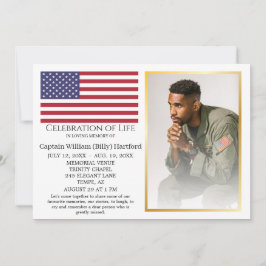 Geschmackvolle Elegante Feier zum Leben Beerdigung Einladung