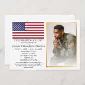 Geschmackvolle Elegante Feier zum Leben Beerdigung Einladung (Vorne/Hinten)