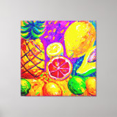 Geschmackvolle Fruchtsalat. Jetzt kaufen Leinwanddruck (Vorderseite)