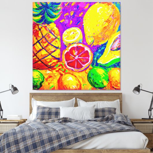 Geschmackvolle Fruchtsalat. Jetzt kaufen Leinwanddruck (Insitu (Schlafzimmer))