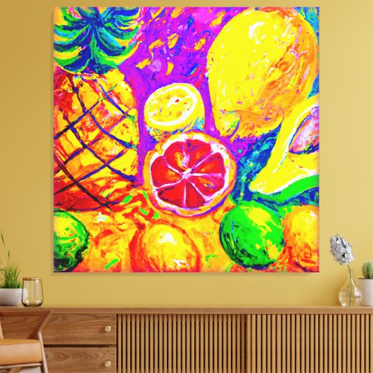 Geschmackvolle Fruchtsalat. Jetzt kaufen Leinwanddruck (Insitu (Wohnzimmer))