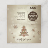 Geschmackvolle Gingerbrot Weihnachtsbaum-Geschenkk Platzkarte (Außenseite Aufgefaltet)