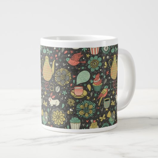 Geschmackvolle, helle Tea Card Jumbo-Tasse (Vorderseite Rechts)